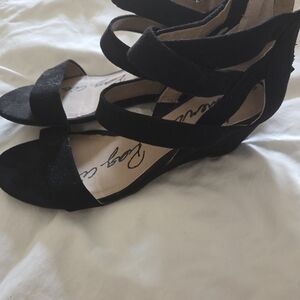 American Rag Black Strappy Wedges